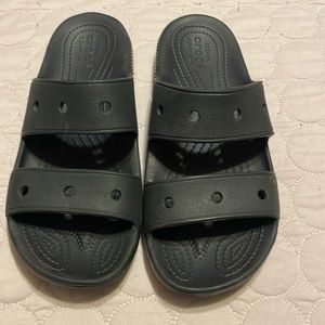Crocs confort Sandals Womens size 8  Black!! Used normal wear
